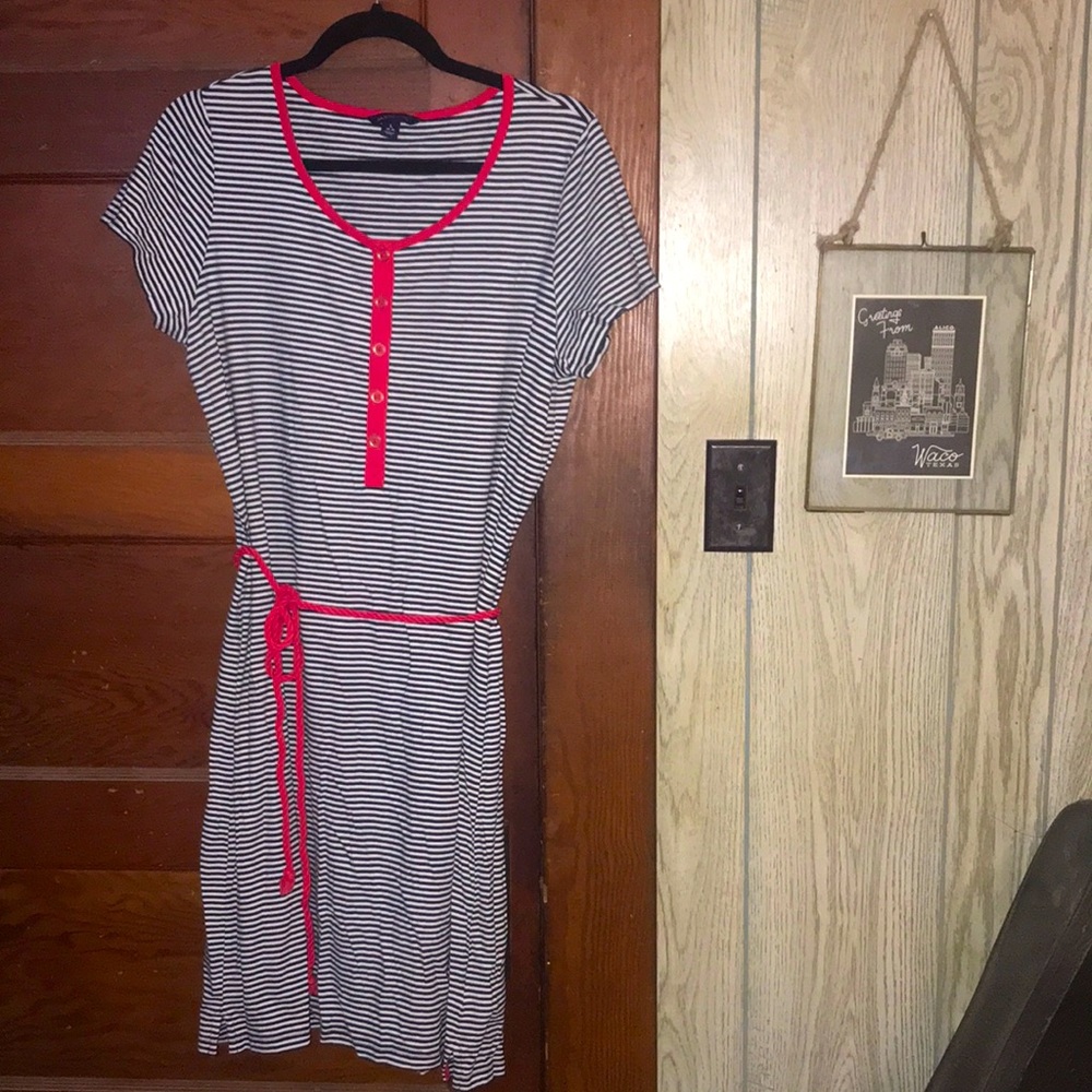 Lands’ End rope belted t- shirt dress